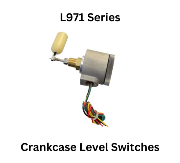 L971 Series crankcase level switches by FW Murphy, designed for precise oil level monitoring in various applications